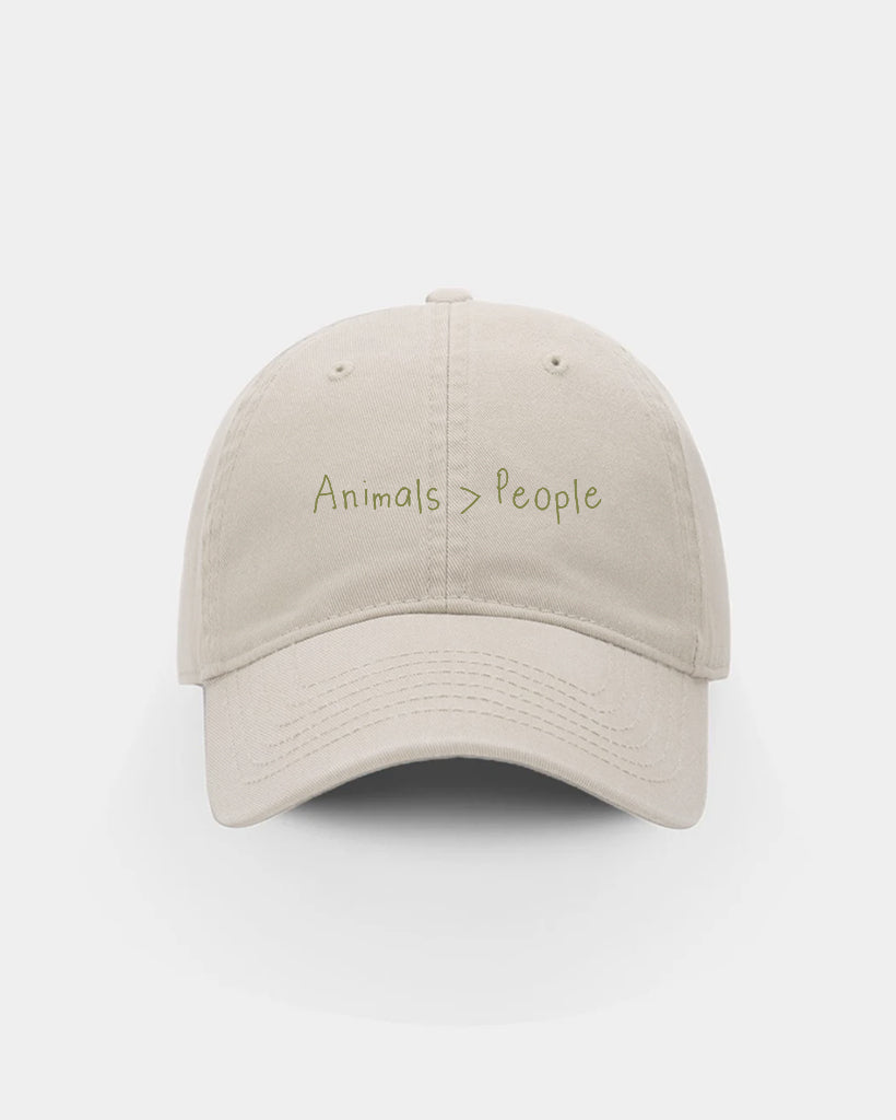 Casquette beige brodée Animals > People