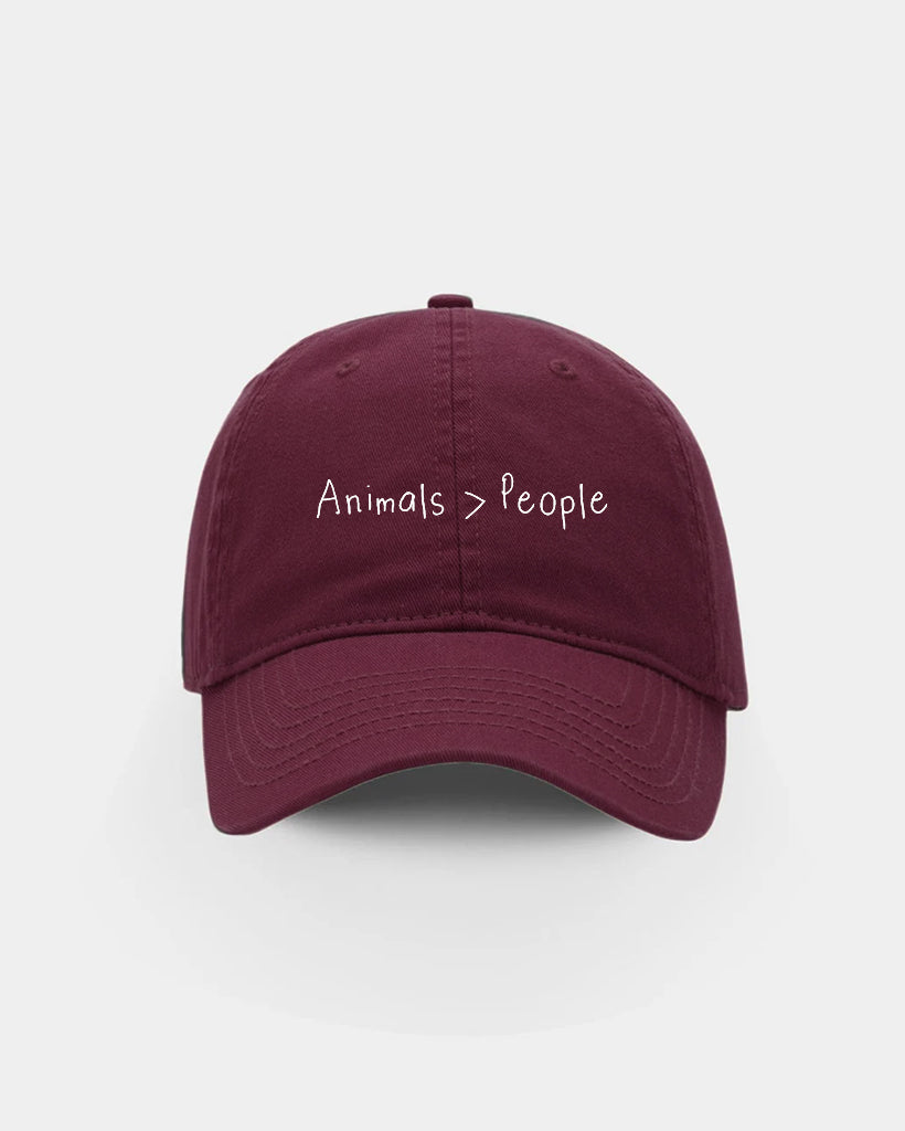 Casquette bordeaux brodée Animals > People