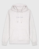 Hoodie gris clair chiné avec la broderie Animals > people en bleu