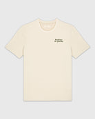 T-shirt beige avec une broderie khaki Bouffeur de graines.