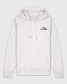 Hoodie gris clair chiné avec une broderie grise The Plant Based. 